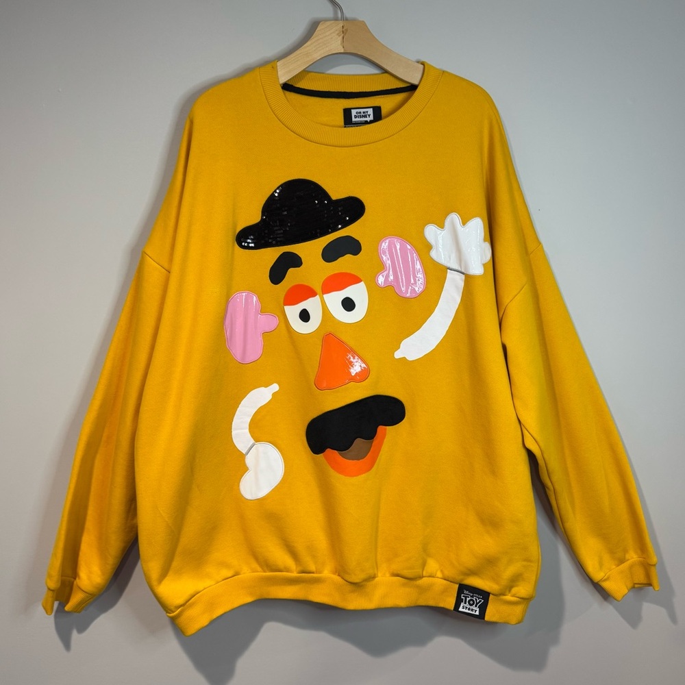 Disney Toy Story Mr Potato Head Yellow Sweatshirt Novelty Unisex Plus Size 2XL